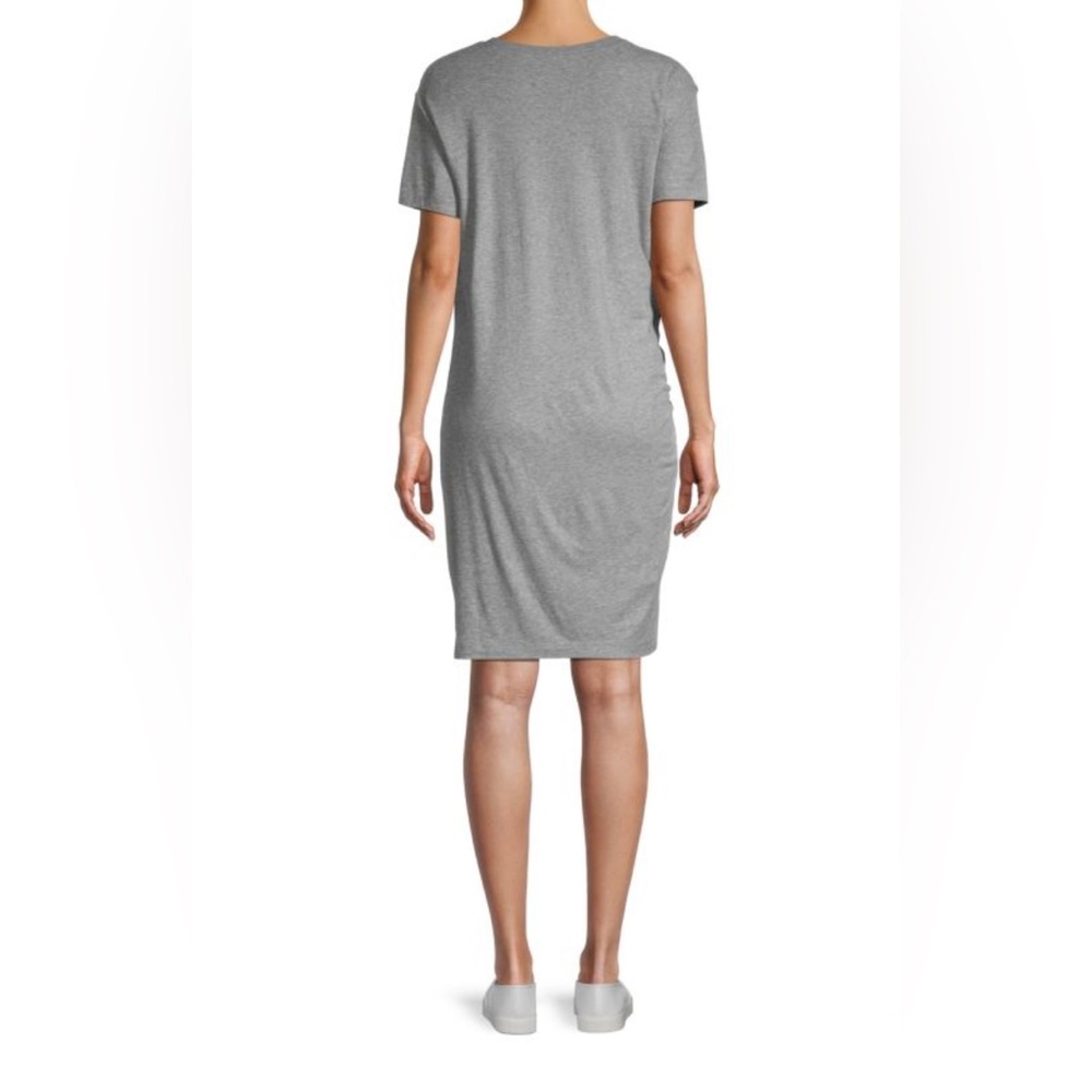 Vince Gray and White Sheath Dress Short Sleeve Crew Neck - Picture 3 of 8